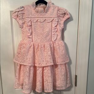 Janie and Jack Special Occasion 6T Girls Elegant Pink Lace Dress